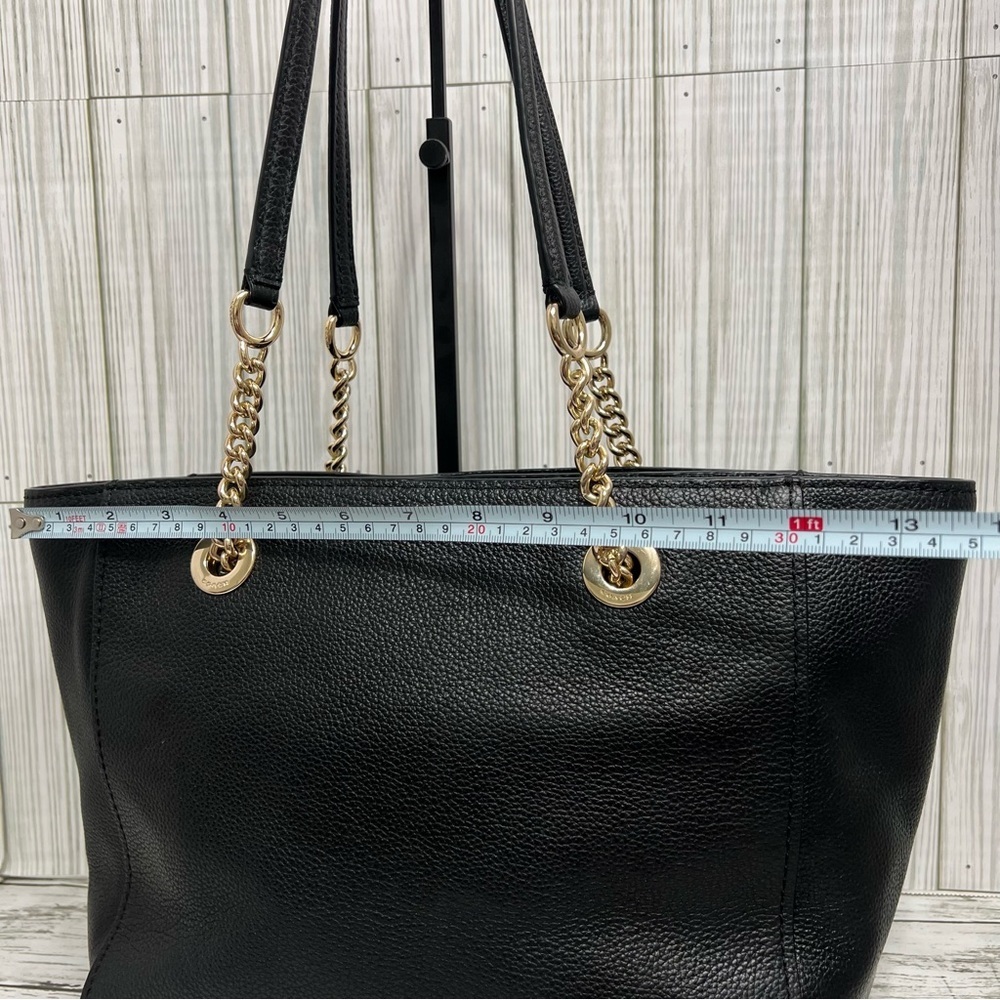 Coach Black Pebbled Leather Tote Shoulder Bag - Picture 7 of 11